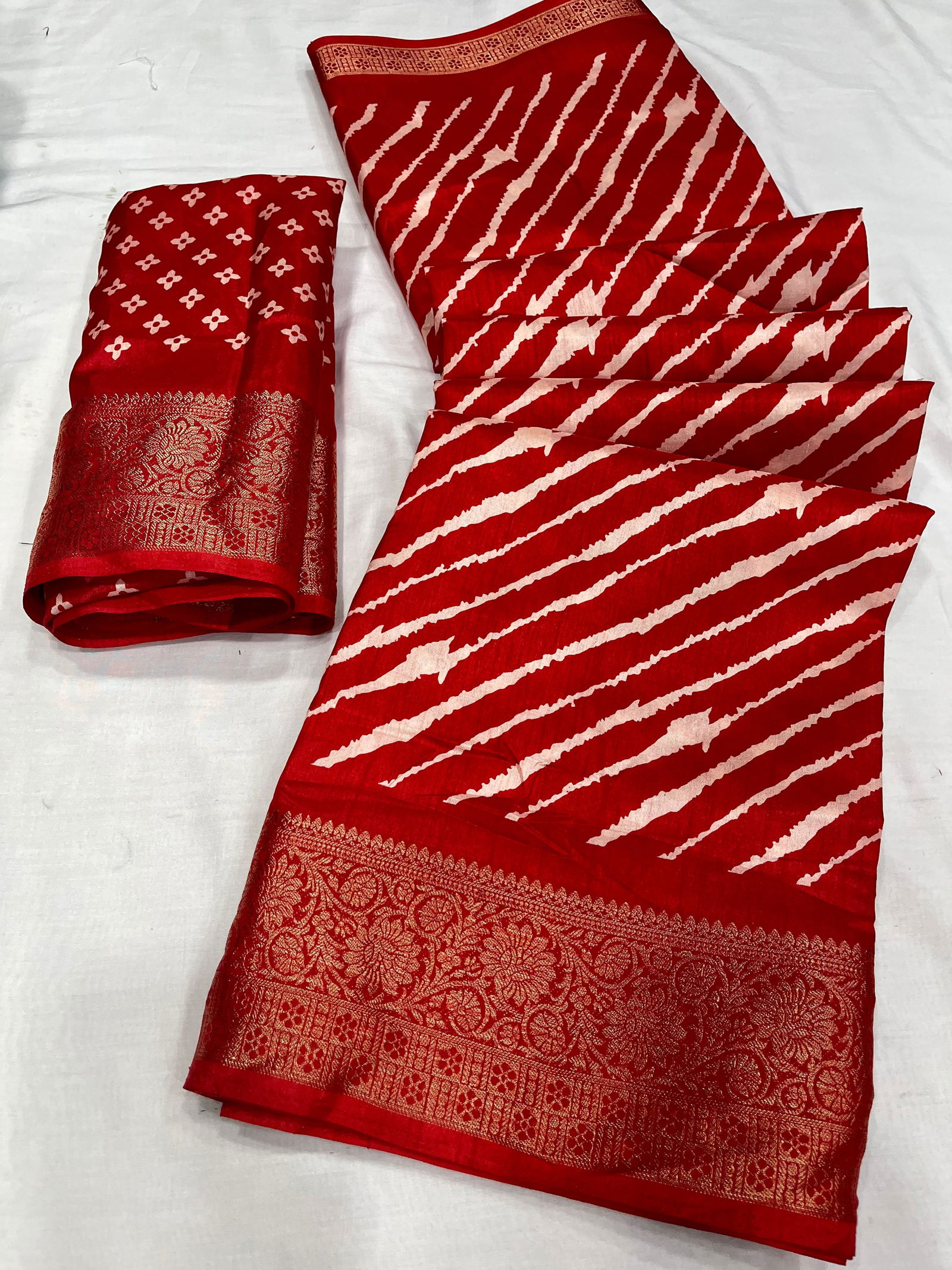 Wow Lehriya Dola Silk With Jecurd Border Saree Catalog